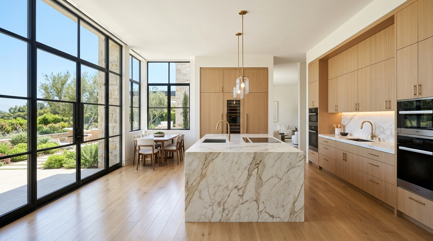 Luxury modern kitchen remodel daylight light mode